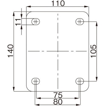 150mm キャスター(自在金具/ブレーキ付) エスコ