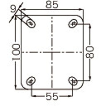 100mm キャスター(自在金具・帯電防止/ブレーキ付) エスコ