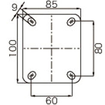 100mm キャスター(自在金具) - エスコ