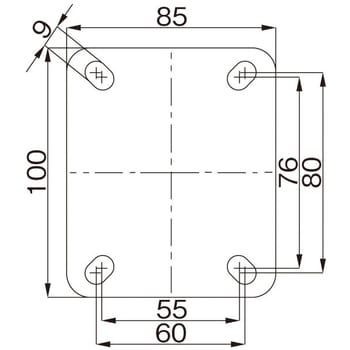 EA986KA-1 100mm キャスター(固定金具) 1個 エスコ 【通販モノタロウ】