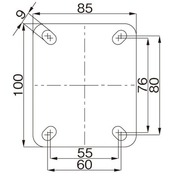 125mm キャスター(固定金具) エスコ