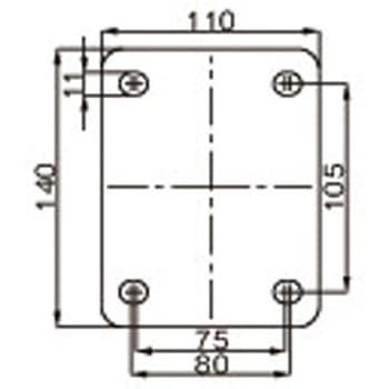 200mm キャスター(固定金具) エスコ