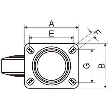 200mm キャスター(自在金具・ホイールカバー付) エスコ