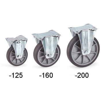 200mm キャスター(固定金具・ホイールカバー付) - エスコ