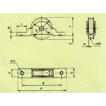 30mm/20kg 戸車(平型・ナイロン製) エスコ