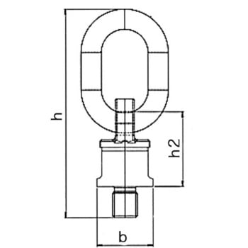 0.5ton/M12x18mm スイベル吊り環 エスコ