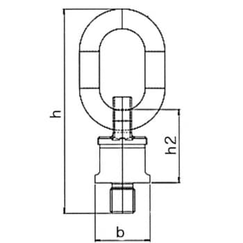 エスコ (ESCO) 5.3ton/M30x38mm スイベル吊リ環 EA987GK-16-