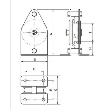 50mm/125kg 縦型固定滑車(ベアリング入) エスコ