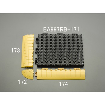 300x 300mm 疲労軽減マット(連結式/黒) エスコ