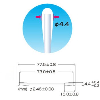 Φ4.4x 77.5mm 工業用綿棒(250本)両面 - エスコ