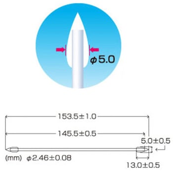 Φ5.0x153.5mm 工業用綿棒(100本)両面 エスコ