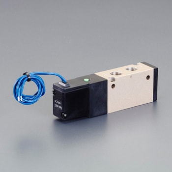 正規品）ESCO 作業場工具 AC100V・Rc3/8” 5方向電磁弁（流量10.0C