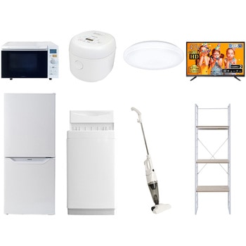 家電セット 寮 オフィス 事務所 新生活家電 8点セット (6kg洗濯機 106L冷蔵庫 オーブンレンジ 炊飯器 シーリングライト 43型液晶テレビ スティッククリーナー YAMAZEN(山善)