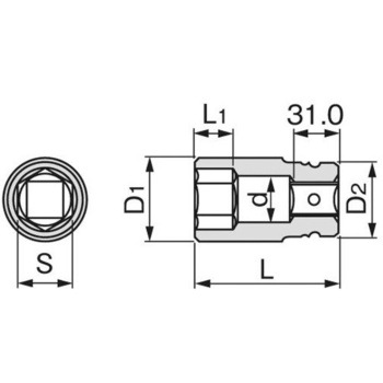 1"DR/46mm ディープインパクトソケット エスコ