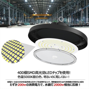 高天井 吊下げ式LED投光器 200W 32000lm 高天井灯 広角 ワイド照射 GOODGOODS(グッド・グッズ)
