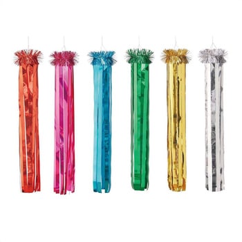 8186-266 夏の装飾 七夕かざり 吹き流し 6色セット 1セット(6個