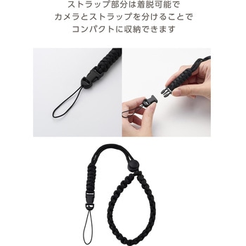 カメラストラップ 手首用 チェキ instax 写ルンです コンデジ対応 長さ28cm エレコム
