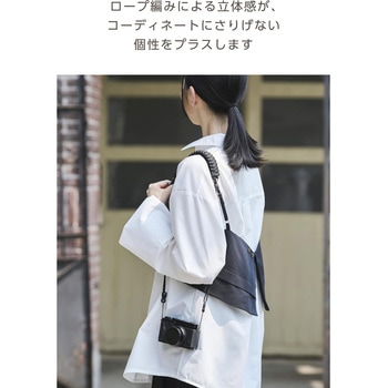 カメラストラップ 首掛け / 肩掛け / たすき掛け チェキ instax 写ルンです コンデジ対応 ロープ編み エレコム
