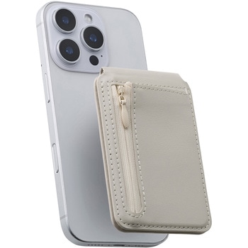 MagSafe カードウォレット スタンド iPhone用 磁気防止シート付 2枚収納+小銭ポケット 財布代用 マット素材 エレコム