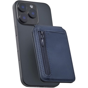 MagSafe カードウォレット スタンド iPhone用 磁気防止シート付 2枚収納+小銭ポケット 財布代用 マット素材 エレコム