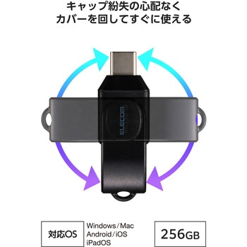 USBメモリ USB Type-C 高速転送 回転式コネクタ ストラップホール付 セキュリティ対応 エレコム