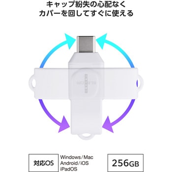 USBメモリ USB Type-C 高速転送 回転式コネクタ ストラップホール付 セキュリティ対応 エレコム