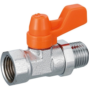 Rc1/4"xR 1/4" ミニボールバルブ(メッキ付) - エスコ