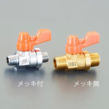 R3/8" ミニボールバルブ(メッキ付) エスコ
