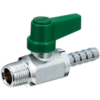 R 1/4"x 6.0mm ミニボールバルブ(ホースニップル付) エスコ