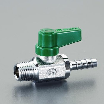 R 1/4"x 7.0mm ミニボールバルブ(ホースニップル付) エスコ