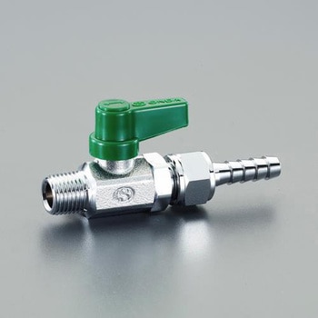 R 3/8"x10.5mm ミニボールバルブ(ホースジョイント付) エスコ