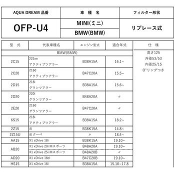 PLATINUM 輸入車オイルフィルター AQUA DREAM(アクアドリーム)