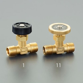 R 1/4"x 8mm ニードルバルブ(樹脂ハンドル) エスコ