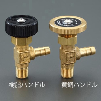 R1/8"xΦ7mm ニードルバルブ(ステム型/黄銅ハンドル エスコ
