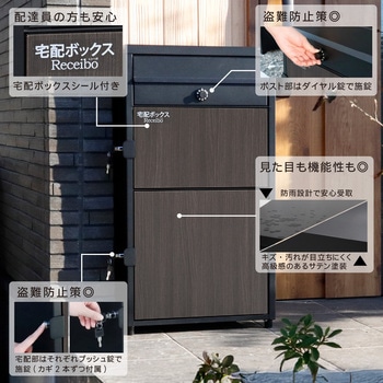 ポスト一体型木目調二段宅配ボックスレシーボ グリーンライフ