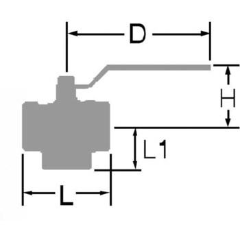 三方ボールバルブ 竪形/真鍮製 Rc1・1/4 EA470BA-312 (64-7856-15)-