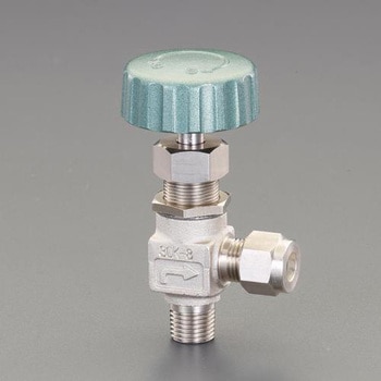12mm x R3/8" ニードルバルブ(アングル型/ステンレス製) エスコ