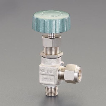 3/8"xR1/4" ニードルバルブ(アングル型/ステンレス製) エスコ