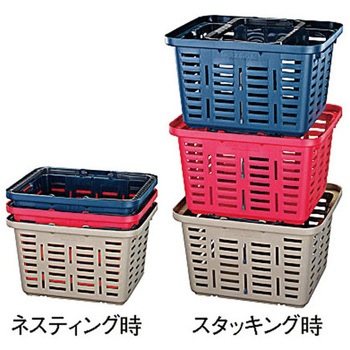 310x249x209mm/10L バスケット(赤/4個) エスコ