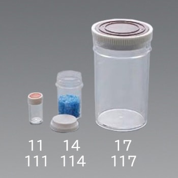 Φ25.5x46.5mm/ 10mlポリ容器(押込フタ式/10個 エスコ