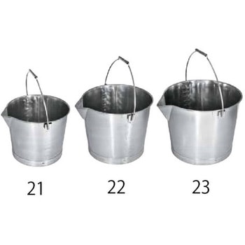 20L バケツ(口付/ステンレス製) エスコ