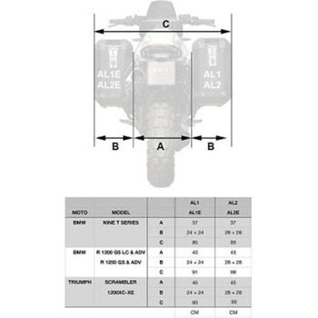 Aluminium Panniers Atlas 41L， exhaust side | AL2E-BL UnitGarage (ユニットガレージ)