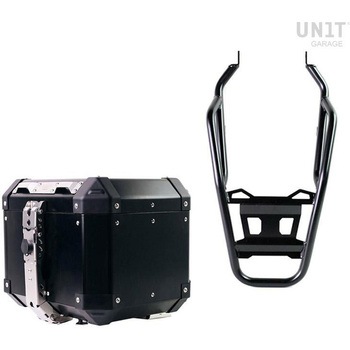 Atlas 36L Aluminum トップケース + リアラゲッジラック パッセンジャーグリップ付 | AL4-BL-3104 UnitGarage (ユニットガレージ)