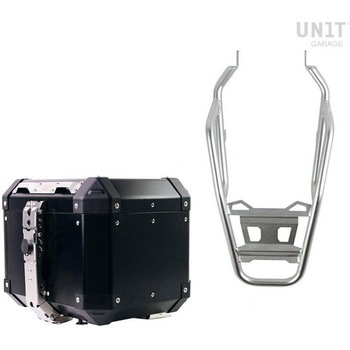 Atlas 36L Aluminum トップケース + リアラゲッジラック パッセンジャーグリップ付 | AL4-BL-3104 UnitGarage (ユニットガレージ)