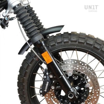 Black low フロントフェンダー in aluminum nineT with fork stabiliser | 1637BL UnitGarage (ユニットガレージ)