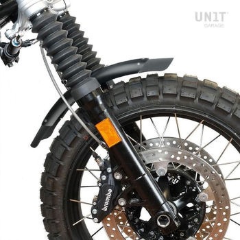 Black low フロントフェンダー in aluminum nineT with fork stabiliser | 1637BL UnitGarage (ユニットガレージ)