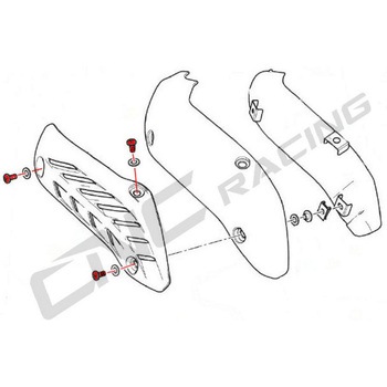 Bolt kit exhaust pipes heat guard Ducati - CNC Racing (シーエヌシーレーシング)