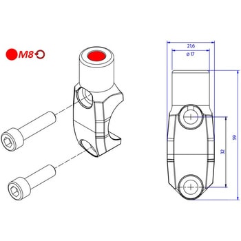 Brembo マスターシリンダークランプ with Mirror Mount thread M8 left CNC Racing (シーエヌシーレーシング)