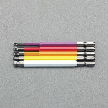 5本組/3-8mm [Ball Hexagon]ドライバービット - エスコ