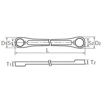 10x12mm 両口めがねレンチ(超ロング) - エスコ